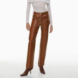 NWT WILFRED | Aritzia The Melina Pant Vegan Leather Cognac | Sz. 00
